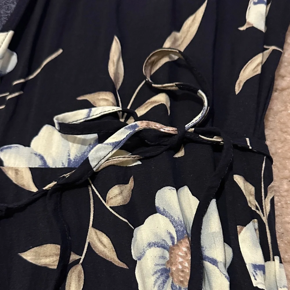 Lulus Lake Como Navy Floral High-Low Wrap Dress - Picture 9 of 14